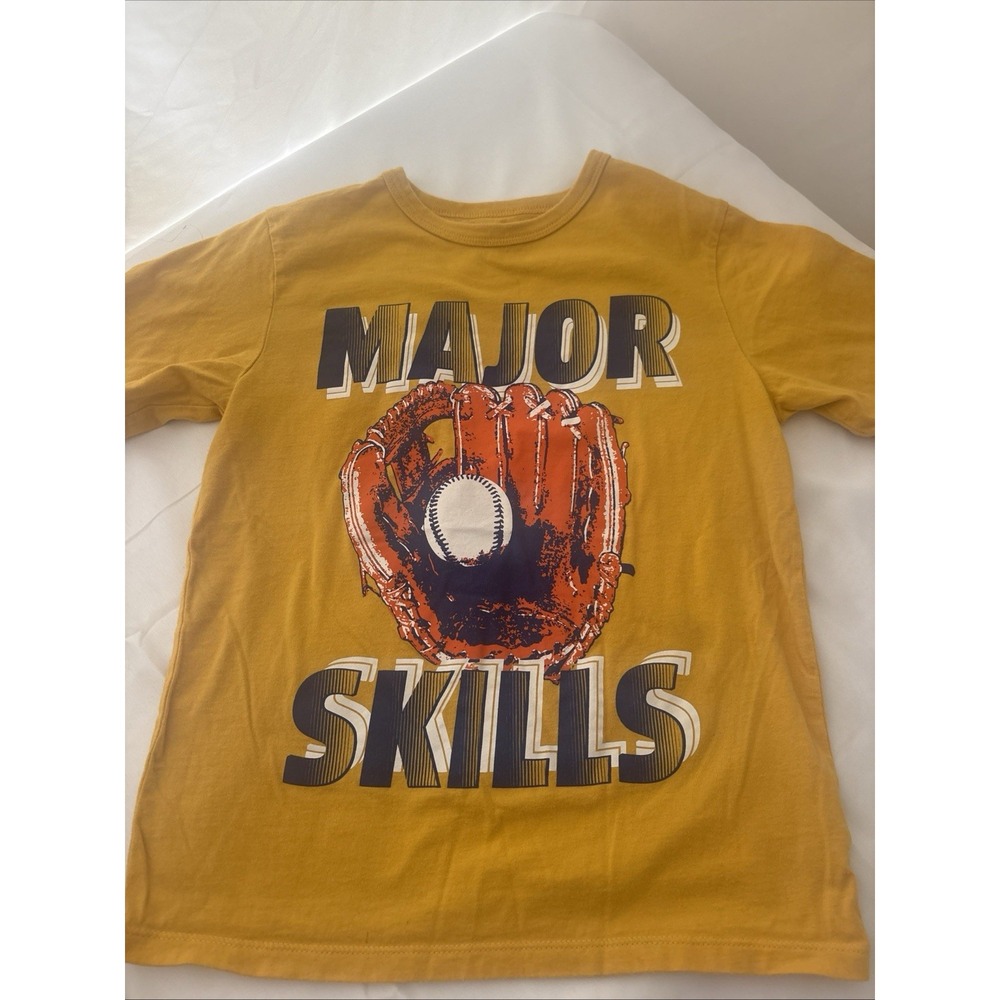 Children's Place Boys Major Skills Baseball Shirt Yellow Size M 7/8 EUC
